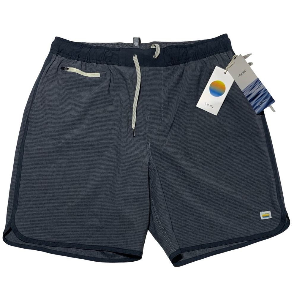 Vuori Men's Navy Gray Drawstring Performance Shorts